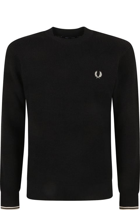 Sweaters for Men Fred Perry Waffle Stitch Jumper