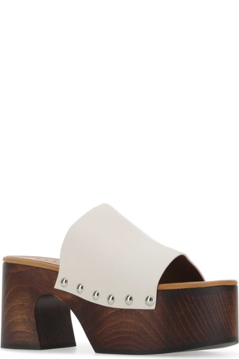Marni for Women Marni Ivory Leather Clogs