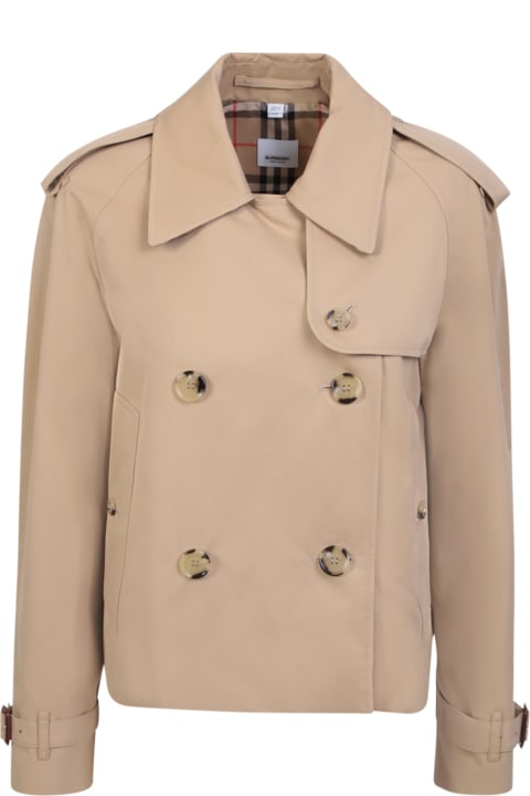 Burberry Coats & Jackets for Women Burberry Beige Crop Trench Coat