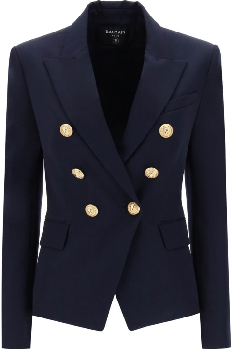 Coats & Jackets for Women Balmain Double-breasted Jacket In Wool