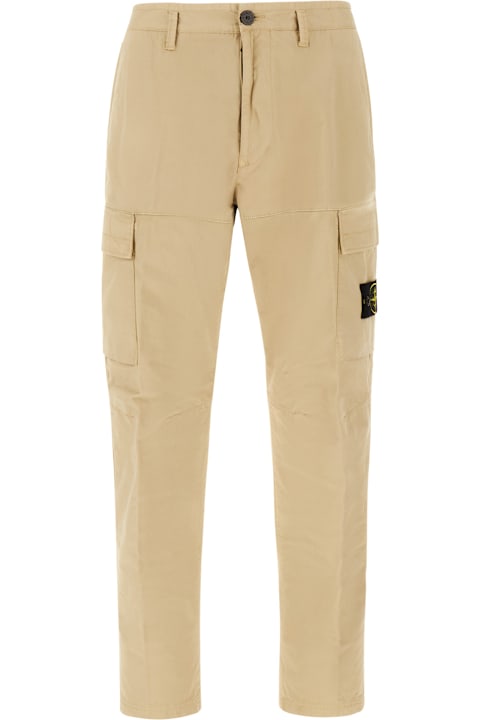 Pants for Men Stone Island Beige Stretch Cotton Pants