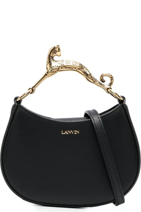 Lanvin for Women Lanvin Nano Hobo Cat Bag In Black Leather