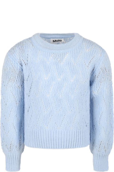 Molo Light-blue Sweater For Girl