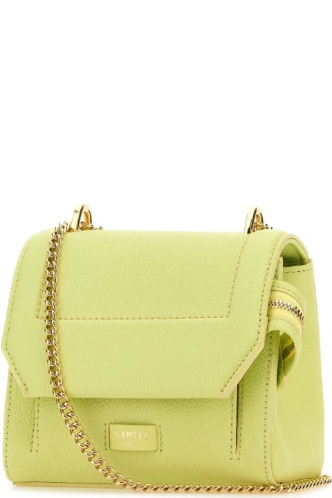 Shoulder Bags for Women Lancel Fluo Yellow Leather Ninon Handbag