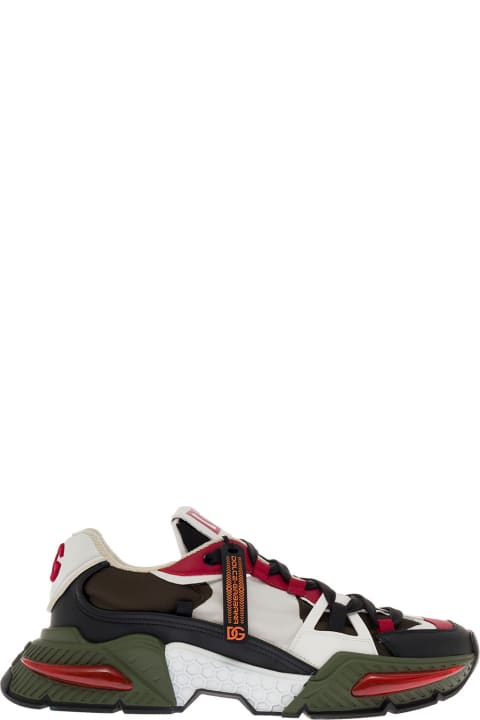 Dolce & Gaacbbana Man's Airmaster Multicolor Mix Of Materials Sneakers