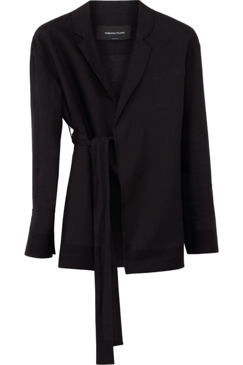 Fabiana Filippi Coats & Jackets for Women Fabiana Filippi Black Linen Canvas Jacket
