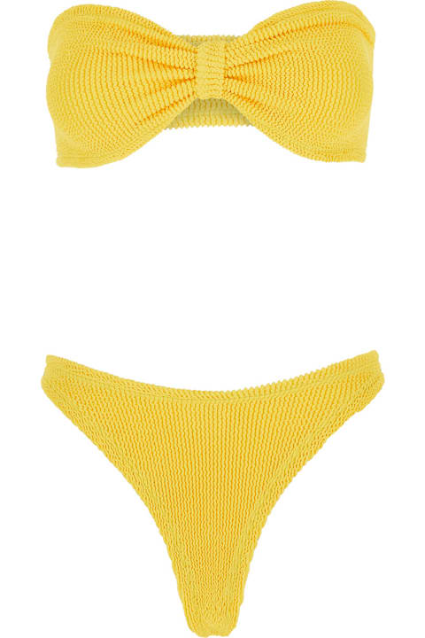 Homeware Hunza G 'jean' Yellow Bikini With Bandeau Design And Tonal Loops In Tech Fabric Woman