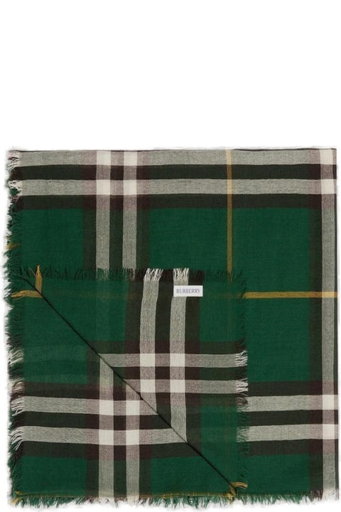 Scarves for Men Burberry Check-printed Fringed-edge Scarf