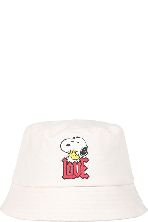 White Cloche For Girl With Print And "love" Writing