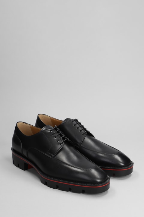 Shoes for Men Christian Louboutin Davisol Lace Up Shoes In Black Leather