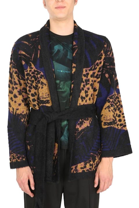 Homeware Saint Laurent Leopard Intarsia Robe