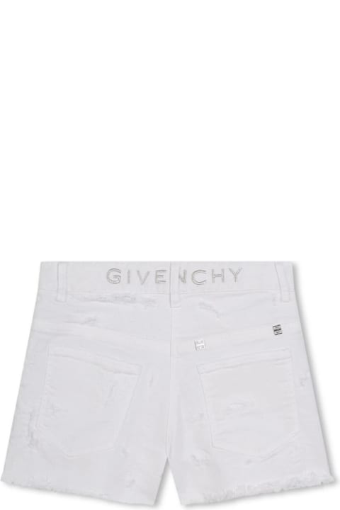 Givenchy for Girls Givenchy White Shorts With Worn Effect