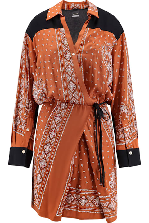 Pinko Dresses for Women Pinko Mesopotamia Viscose Dress With Bandana Print And Georgette Profiles