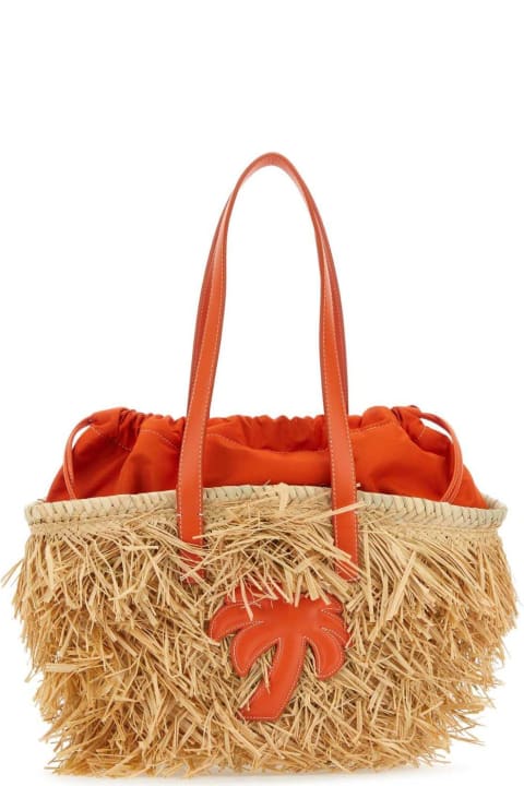 Palm Angels Totes for Women Palm Angels Raffia Palm Shopping Bag