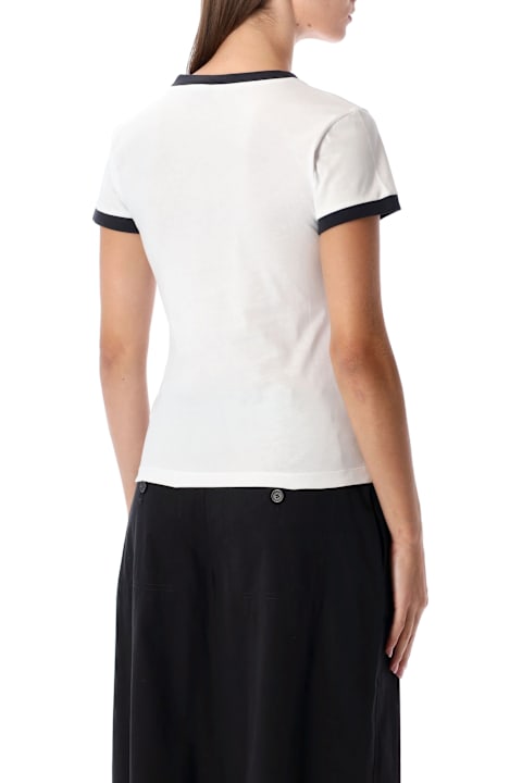 أدوات منزلية Ganni Ganni White Cropped Kitty Cotton T-shirt