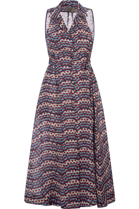 ウィメンズ Alessandro Enriquezのワンピース＆ドレス Alessandro Enriquez Printed Linen Midi Shirt Dress