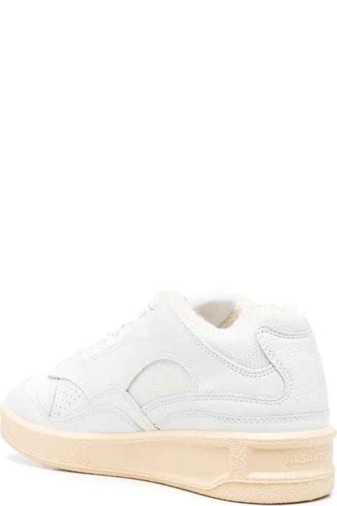 Jil Sander for Women Jil Sander Cow Leather And Fabric Mesh Mid Cut Sneakers