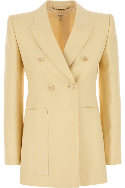 Chloé الملابس لـ السيدات Chloé Cream Hemp Blend Blazer