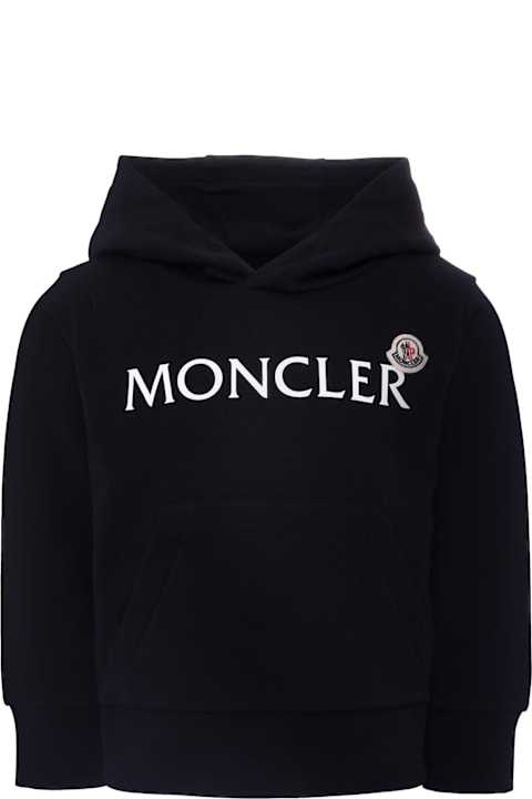 Homeware Moncler Black Sweatshirt For Kids With Logo
