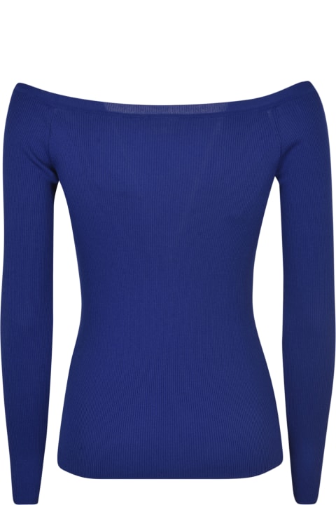 Parosh Sweaters for Women Parosh Off-shoulder Plain Knit Top