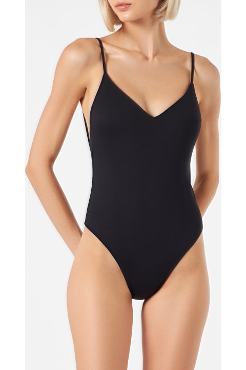 Homeware MC2 Saint Barth Woman Black One Piece Swimsuit