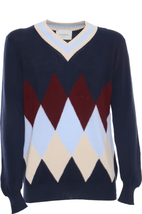 Fashion for Men Ballantyne Blue Colored Checked Sweater