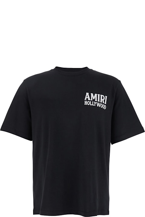 AMIRI for Men AMIRI 'jazz Wolf' Black Crewneck T-shirt With Logo Lettering On The Front And Maxi Print On The Rear In Cotton Man