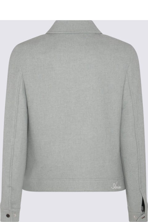 メンズ コート＆ジャケット AMIRI Grey Wool Blend Diamond Embroidered Work Casual Jacket