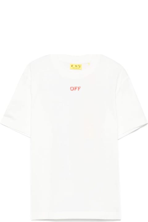 Off-White Topwear for Boys Off-White 'youth' White T-shirt With Maxi Print On The Back In Cotton Boy