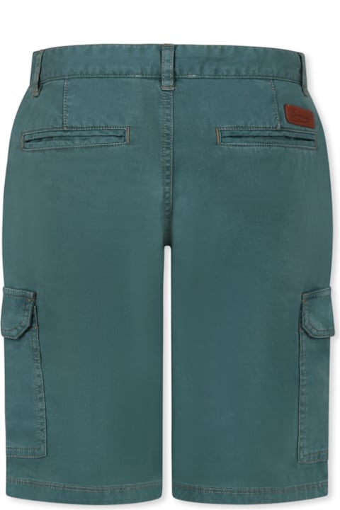 Bonpoint Bottoms for Boys Bonpoint Green Shorts For Boy With Logo