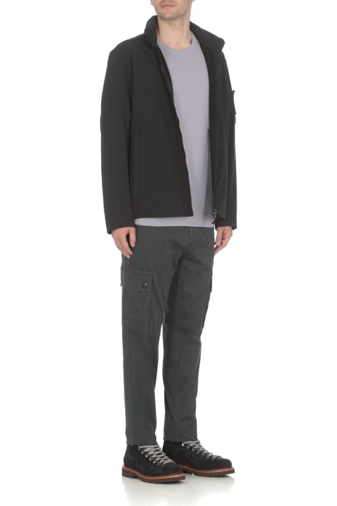Stone Island for Men Stone Island Compass-patch Straight-leg Trousers