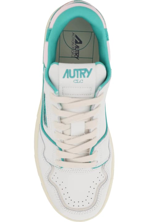 メンズ Autryのスニーカー Autry Clc Sneakers In White And Green Leather