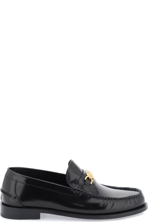 Versace Loafers & Boat Shoes for Women Versace Black Leather Loafers