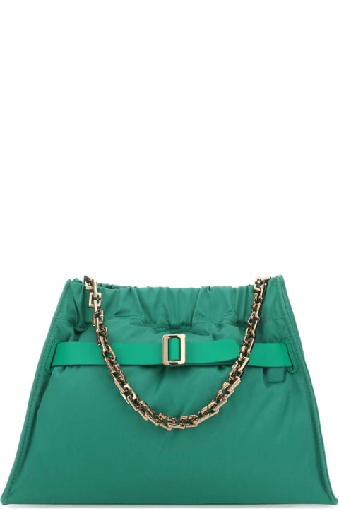 BOYY Shoulder Bags for Women BOYY Emerald Green Nylon Scrunchy Jumbo Handbag