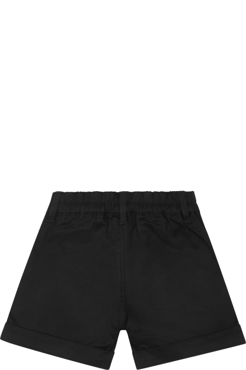 Moschino Bottoms for Baby Boys Moschino Black Shorts For Baby Boy With Teddy Bear And Logo