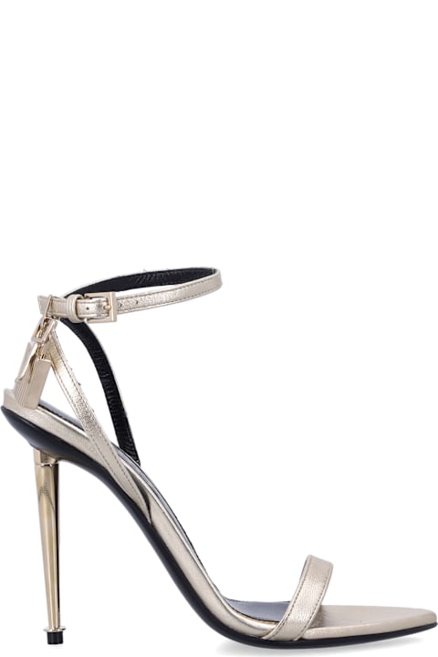 Tom Ford Laminated Nappa Padlock Pointy Naked Sandal