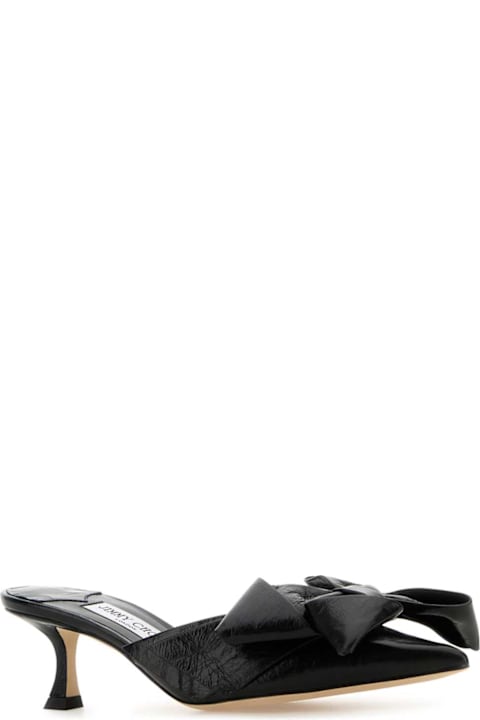 Homeware Jimmy Choo Black Leather Staz Mules