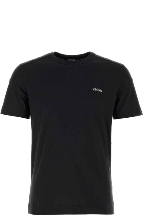 أدوات منزلية Zegna Black Cotton T-shirt