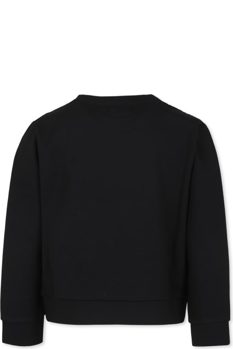 Homeware Rykiel Enfant Black Sweatshirt For Girl With Logo