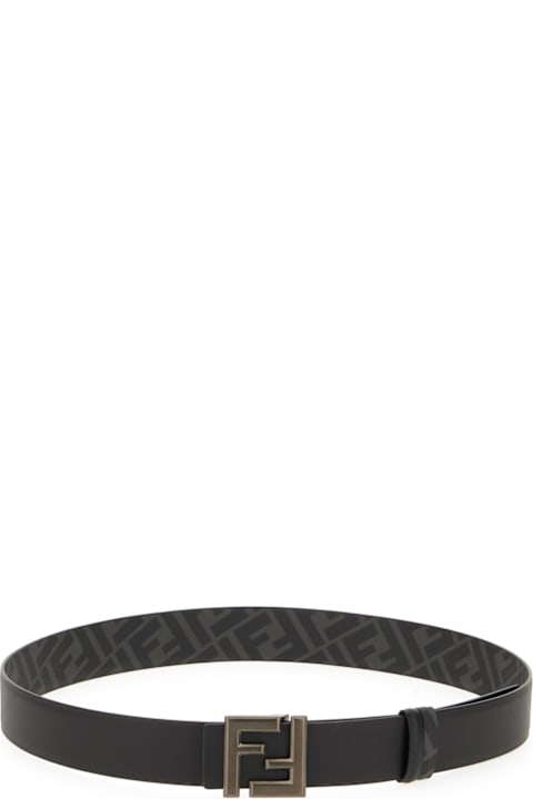 Belts for Men Fendi Black Leather Belt