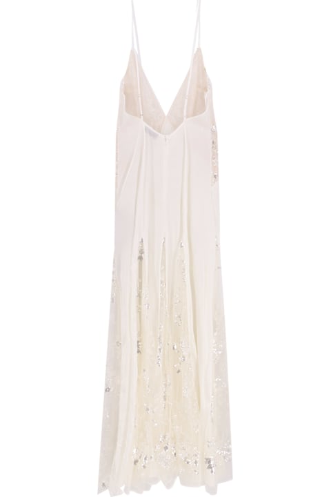 Elisabetta Franchi Dresses Sale for Women Elisabetta Franchi Red Carpet Dress In Silk Georgette Fabric And Embroidered Lace