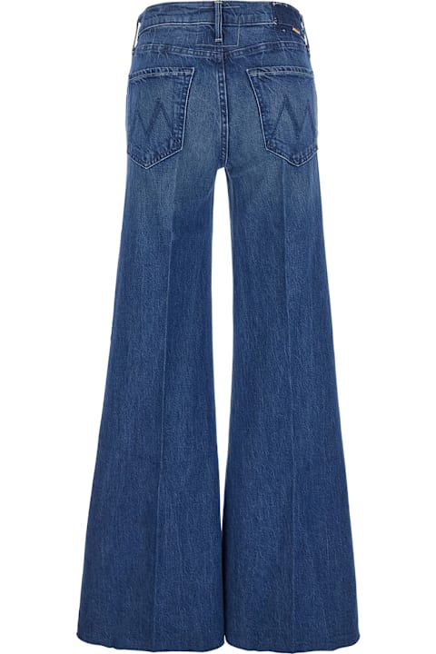 Mother Jeans for Women Mother 'the Twisted Sneak Fray' Blue Five-pocket Jeans With Bleached Effect In Cotton Blend Woman