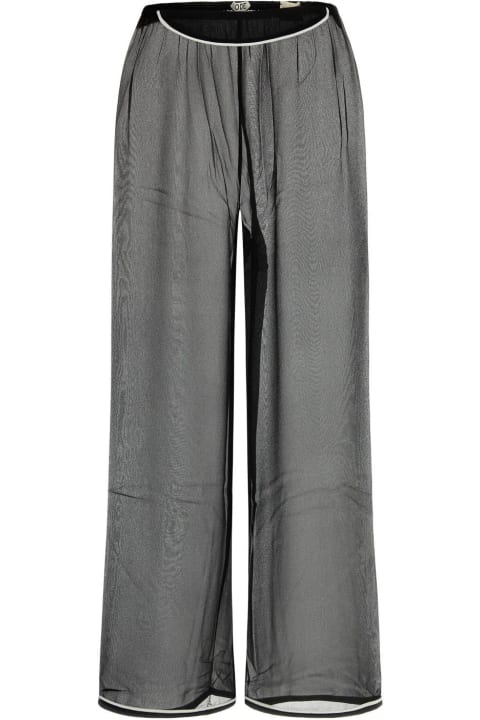 Bode Pants & Shorts for Women Bode Black Silk Wide-leg Pant