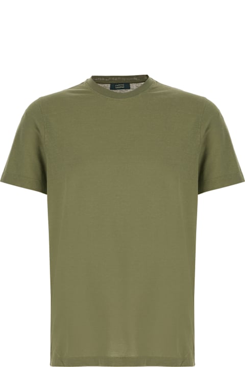 Zanone Clothing for Men Zanone Olive Green Cotton T-shirt