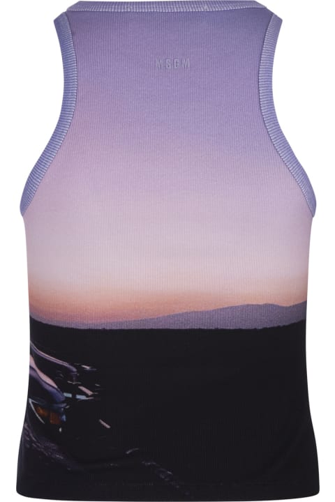Fashion for Women MSGM Ribbed Tank Top With Print