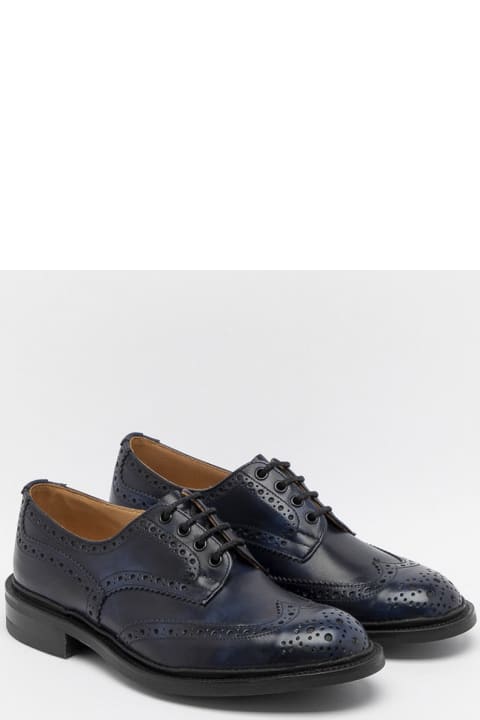 Tricker's Loafers & Boat Shoes for Men Tricker's Bourton Navy Museum Calf Full Brogue Derby Shoe