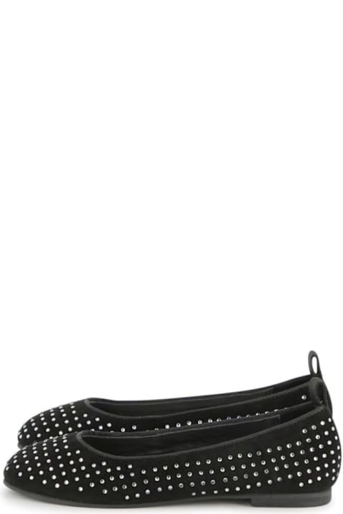 Homeware Marc Jacobs Black Ballet Shoes With Stud Embellishments And Almond Toe In Leather Girl