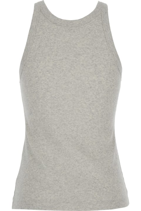 Totême for Women Totême Grey Tank Top With U Neckline In Ribbed Cotton Woman