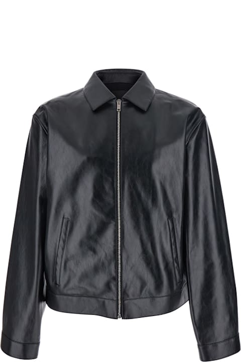 Givenchy Coats & Jackets for Men Givenchy Black Jacket With Logo Patch On The Back In Leather Man