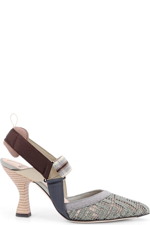 Sale for Women Fendi Colibrì Mesh Slingback With Ff Embroidery